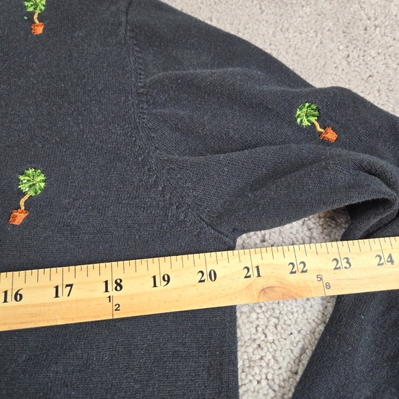 Vtg Quacker Factory Cardigan Sweater Size Medium Button Front Palm Tree Beaded - Picture 4 of 7